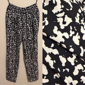 MNG by MANGO Abstract Design PALAZZO TROUSERS Women’s Size 4